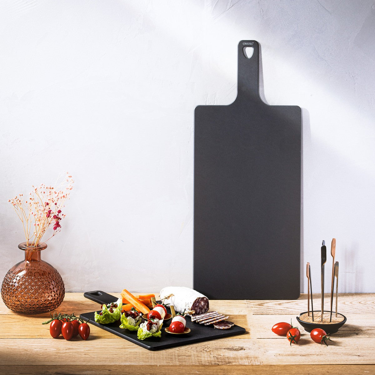 Planche apéro en cellulose compressée - Noir Cristel - Mathon - 3