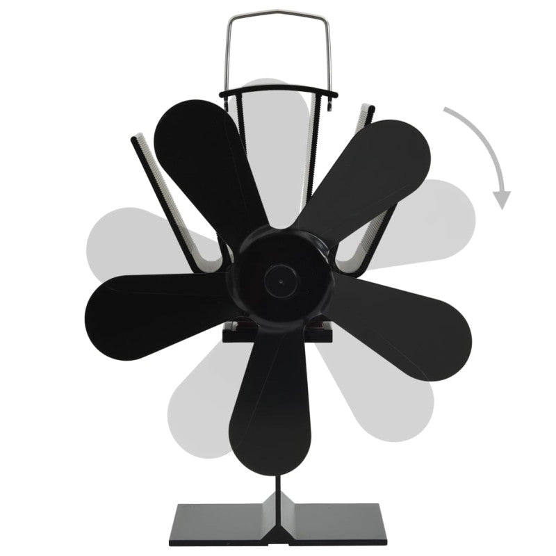 Ventilateur De Poêle Alimenté Par Chaleur 5 Pales Noir VIDAXL - Mathon - 4