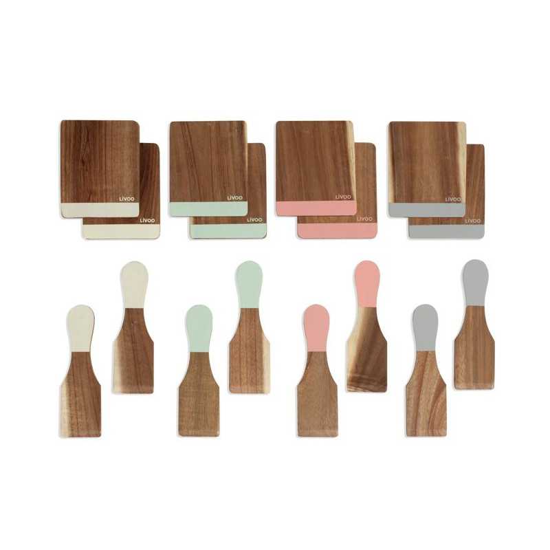 Livoo Set 8 Spatules + 8 Planchettes Bois - Men427 Livoo - Mathon - 1