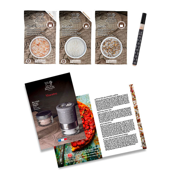 Coffret moulin à sel Maestro à réservoirs interchangeables et 3 sels Peugeot - Mathon - 3