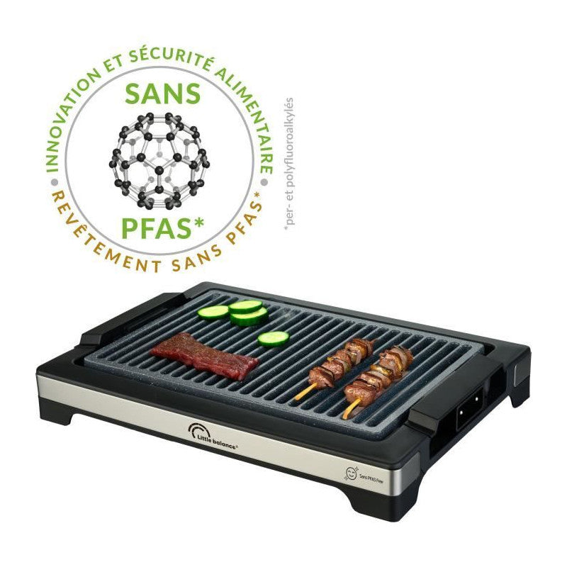 Barbecue électrique Little Balance - Easy Nopifas - Surface De Cuisson 38 X 25 Cm - Revetement Microcéramique Sans Pfas - 2000 Little Balance - Mathon - 1