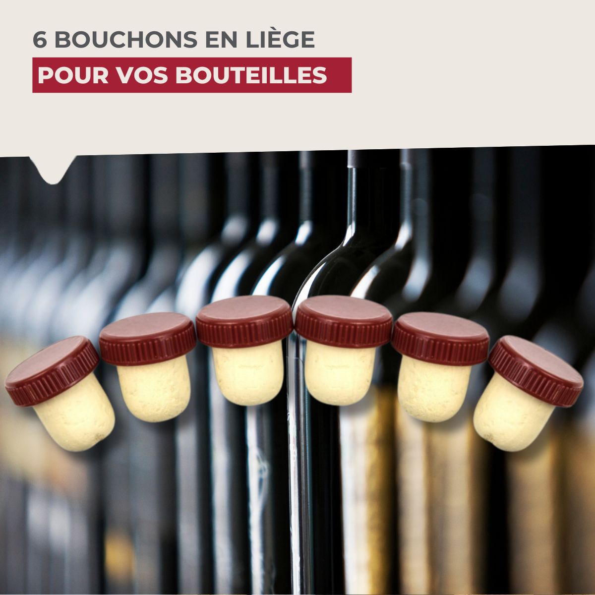 Lot de 6 bouchons de liège  Bar Concept Fackelmann - Mathon - 2