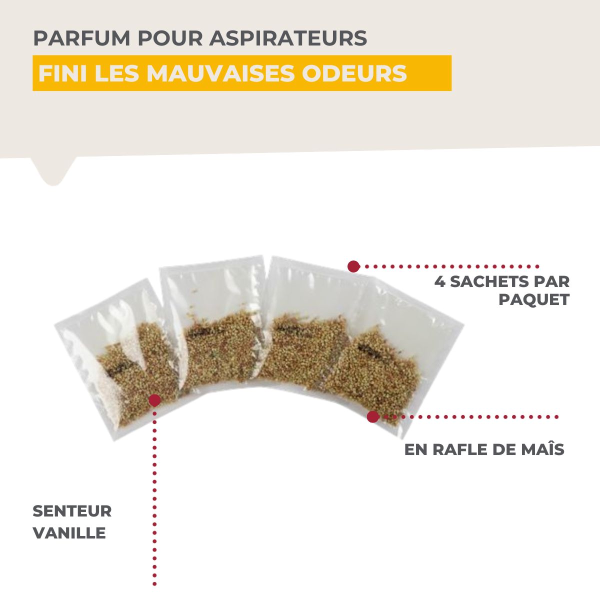Sachets de granulés de parfum pour aspirateur à la vanille TopFilter TopFilter - Mathon - 2