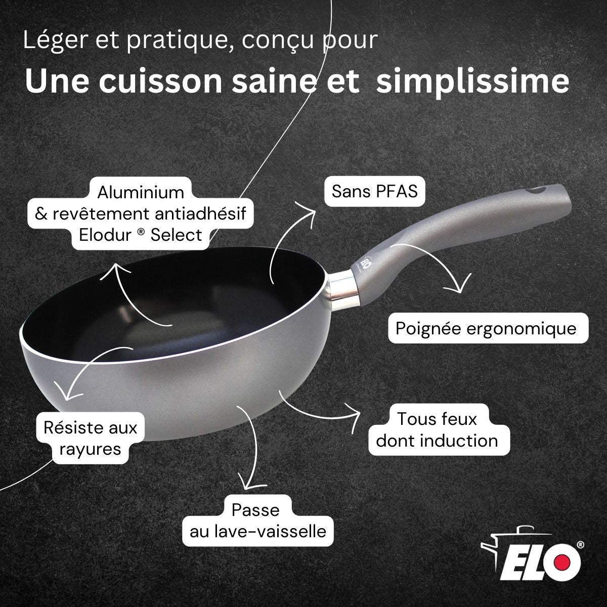 Wok 20 cm antiadhésif sans PFAS  Ducato Elo - Mathon - 6