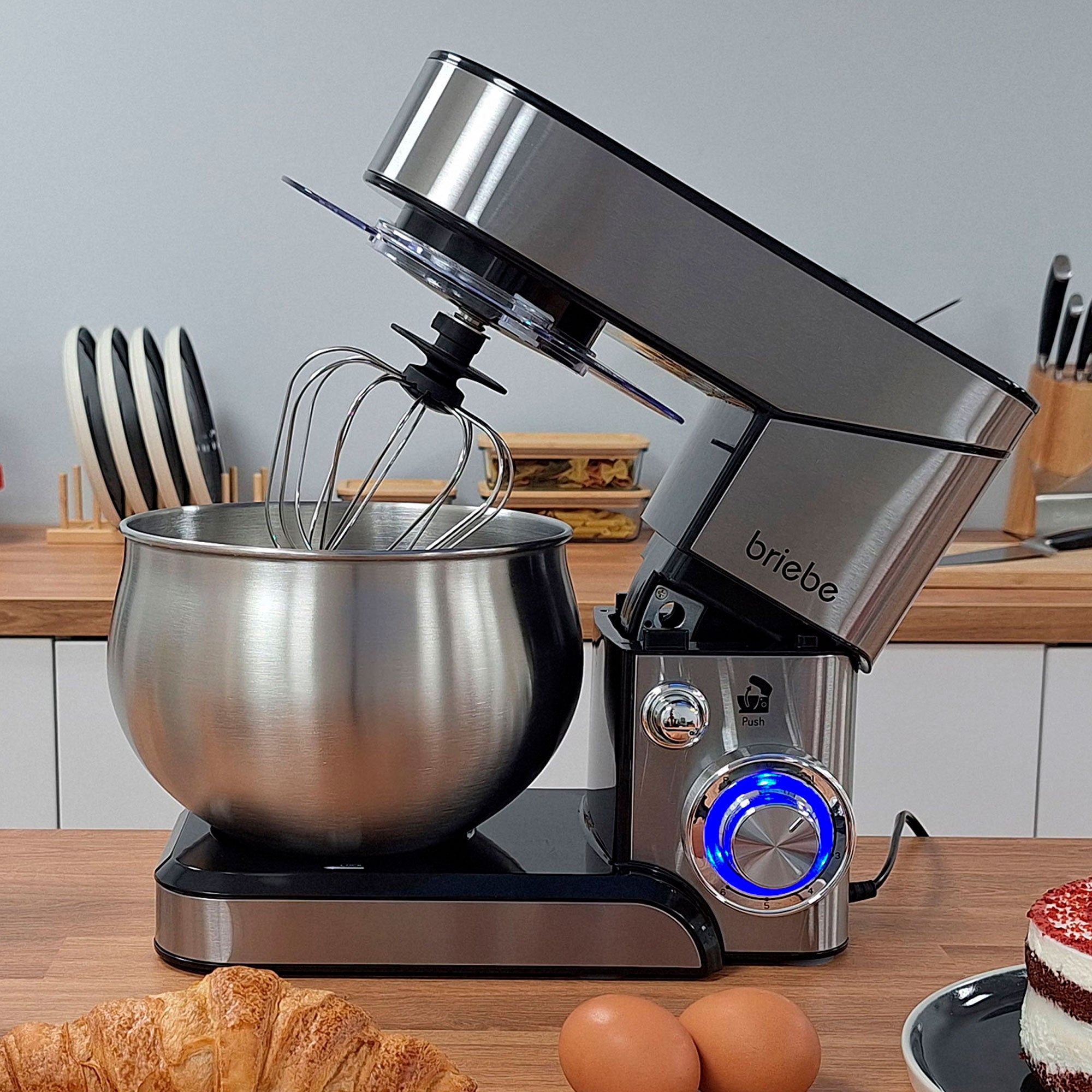 Robot Pâtissier Boulangerie Cuisine Ménager Multifonction Bol Inox 5L 6 Vitesses 1800 Acier Inoxydable KM1114 - Mathon - 3