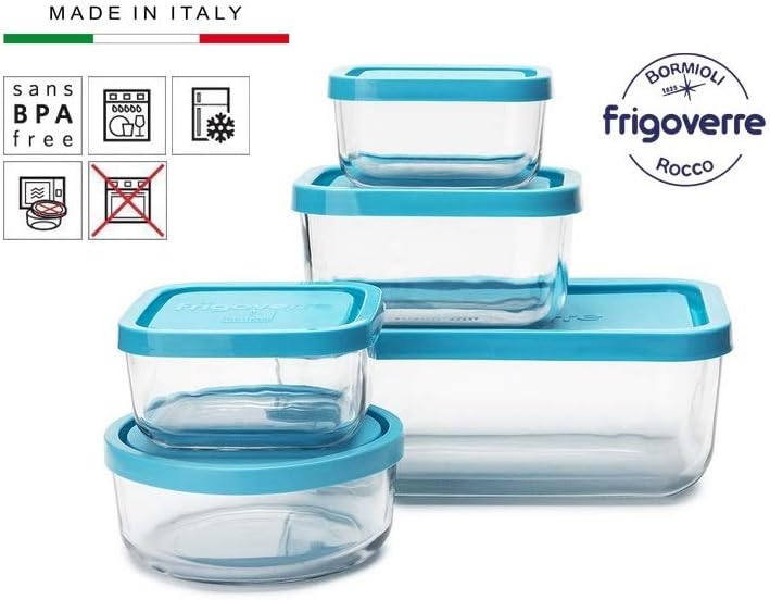 Lot de 5 Boites de conservations en verre, FRIGOVERRE, Bormioli Rocco - Mathon - 4