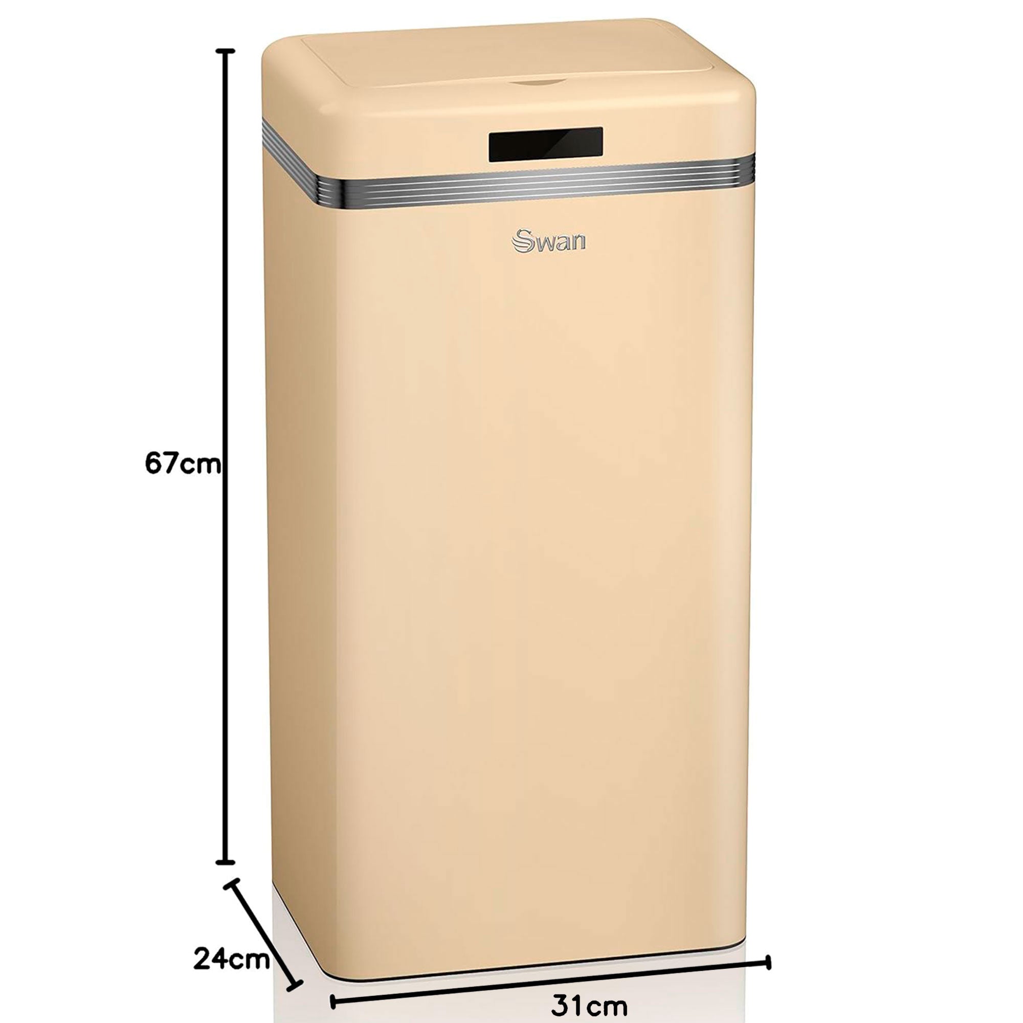 Retro Poubelle à Ouverture Automatique avec Capteur, Métal, 45 Litres, Vintage  Crème SWKA4500CNEU - Mathon - 6