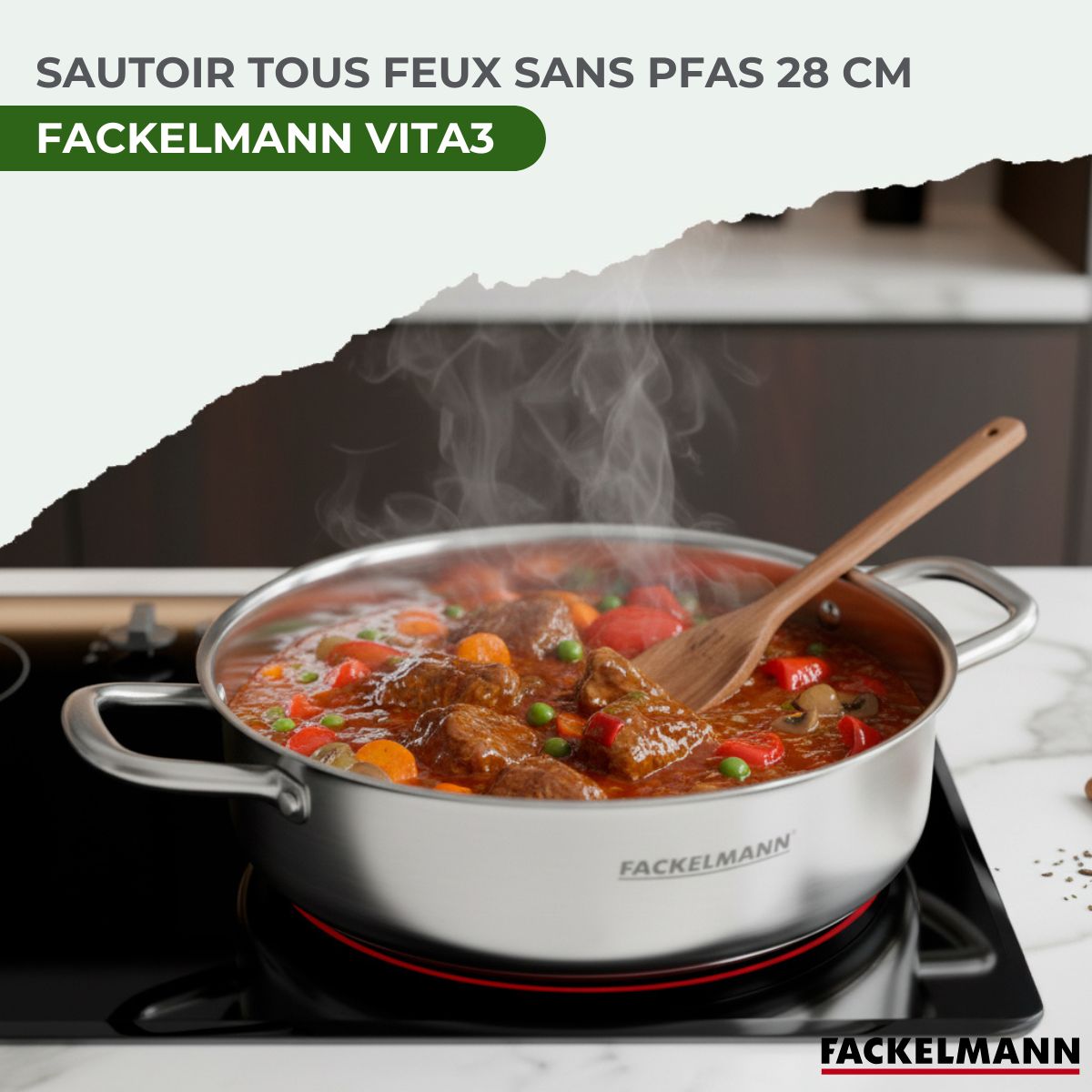 Sautoir 28 cm en inox 18/10 Triply  Vita3 Fackelmann - Mathon - 2