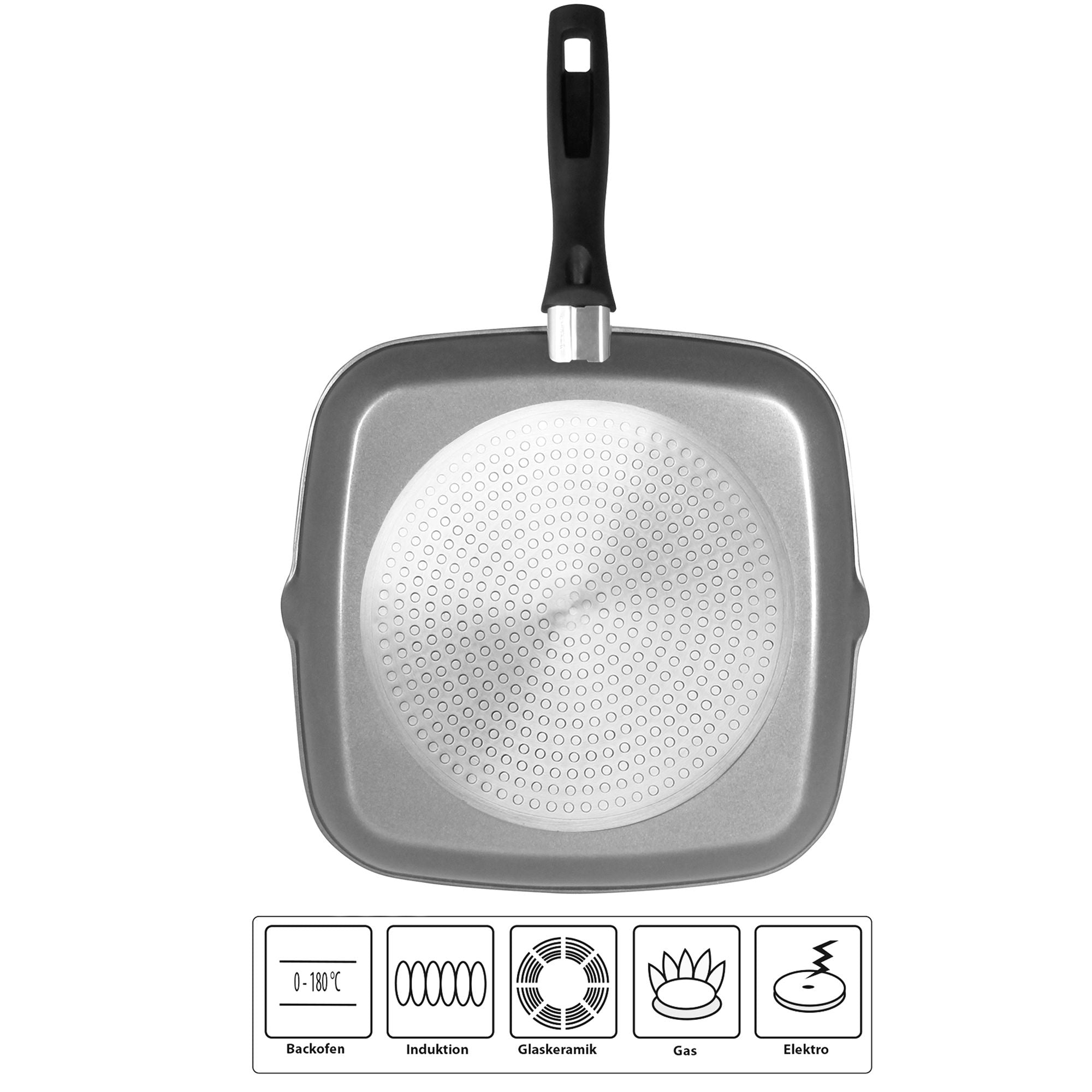 Poêle-grill 32 x 32 cm, avec 2 becs verseurs Stoneline - Mathon - 2