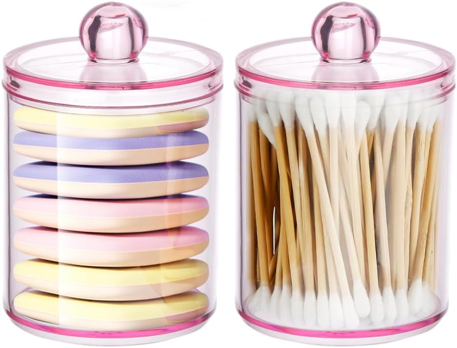 Distributeur Boules de Coton Transparent Rose Vendos85 - Mathon