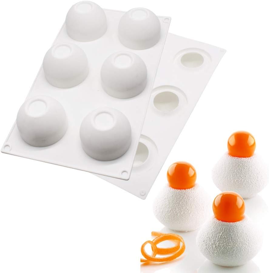 Moules en Silicone pour gâteau, 6 Trous Forme de Semi-Ellipse tridimensionnelle Vendos85 - Mathon