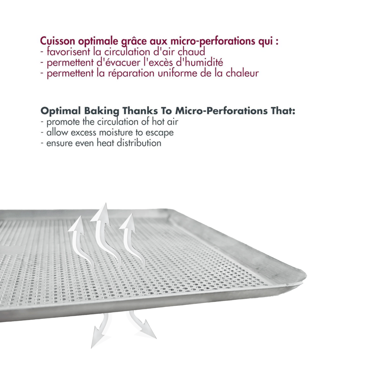 Plaque pâtissière perforée - aluminium - 300 x 400 x 10 mm Gobel - Mathon - 3