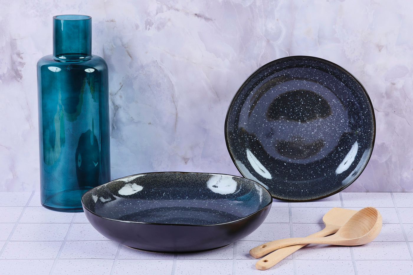 Corbeille à fruits IRIS Ø27,5cm et Ø32,5cm - 2 pièces - Bleu nuit Björn - Mathon - 2