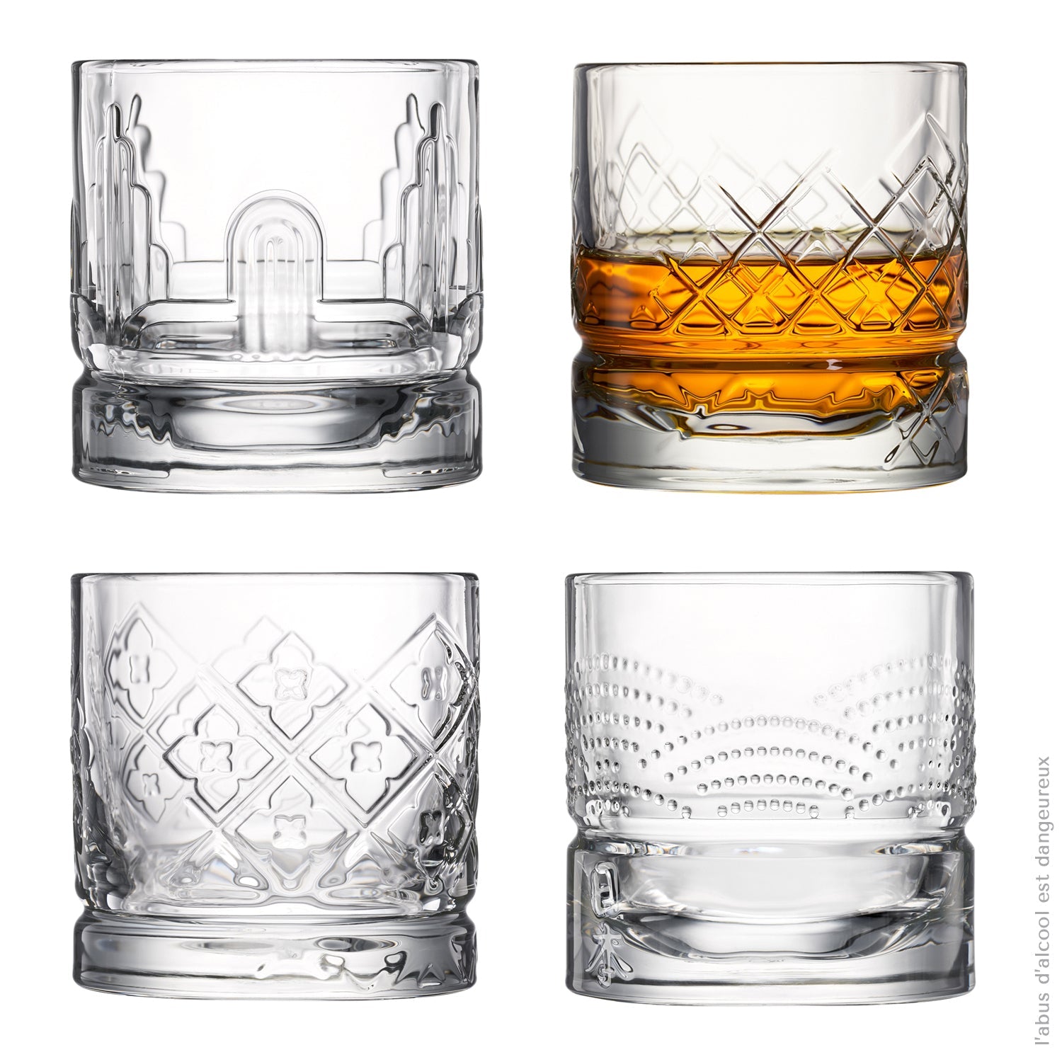Coffret de 4 verres à whisky assortis La Rochère - Mathon - 1