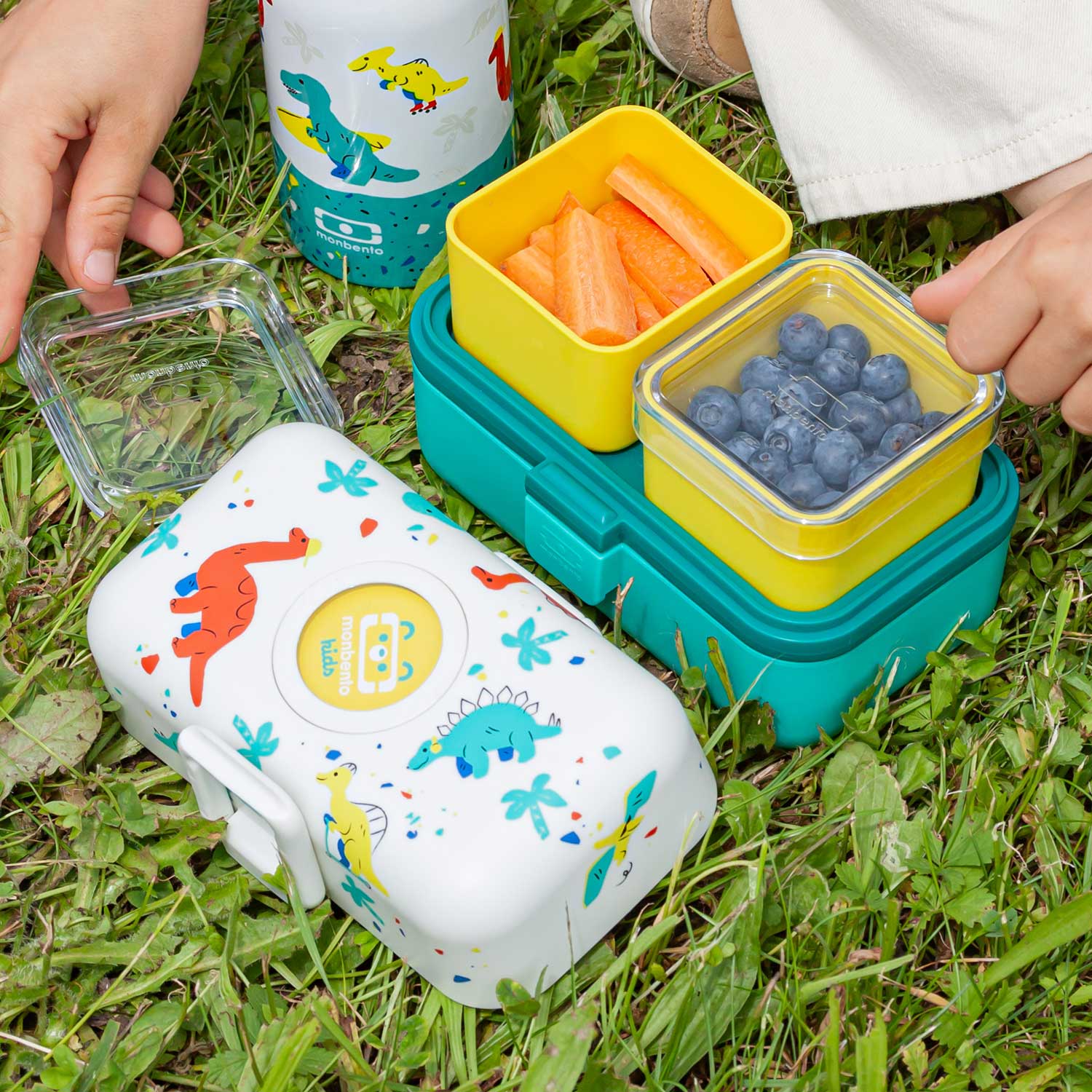 Lunch box à compartiments pour enfant Tresor 800ml Bleu Dino Monbento - Mathon - 7