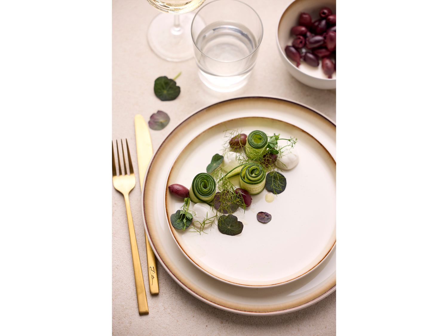 Assiette Gastro en Grès Blanc/Crème Bitz - Mathon - 9