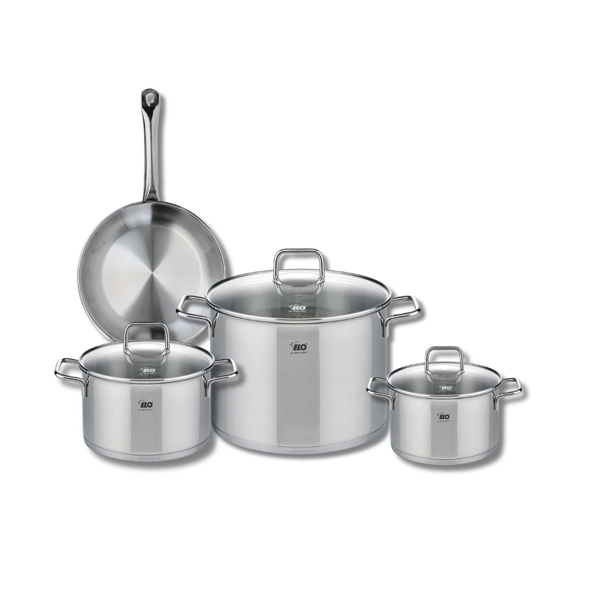 Ensemble de 1 Poêle de cuisson 24 cm et 3 faitouts 16, 20 et 26 cm  Profi Citrin Elo - Mathon - 1
