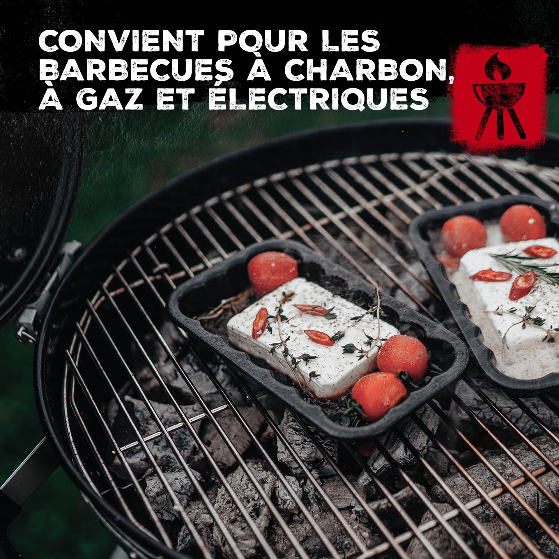 Plat à barbecue en acier émaillé 21 x 12 cm  Barbecue FM Professional - Mathon - 6