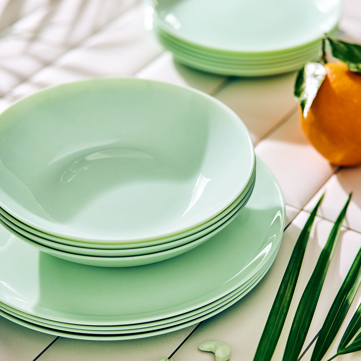 Assiette plate 25 cm Diwali Paradise Green Luminarc - Mathon - 5