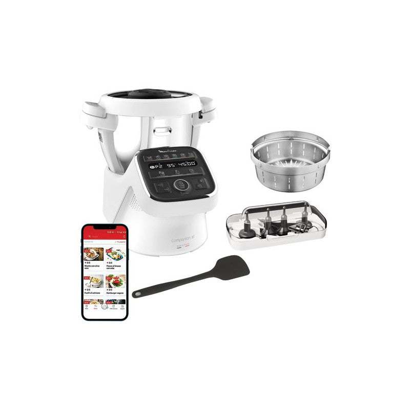 Robot Cuiseur Cuisine Companion Xl 4,5l 8-10pers 12 Prog 5acc Livre 300   - Hf80db10.g Moulinex - Mathon - 1