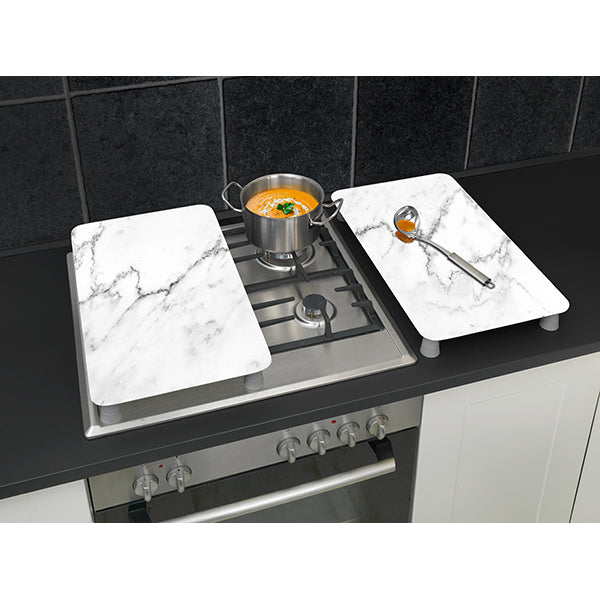 Set 2 couvre-plaques protection motif marbre Wenko by Maximex - Mathon - 6