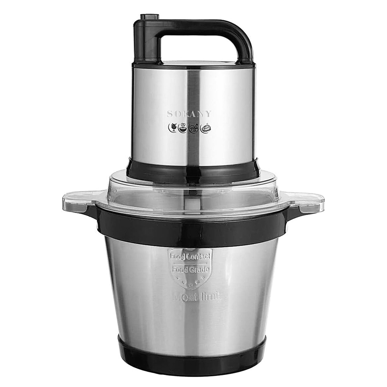 Hachoir Électrique Inox Bol 4L Sokany - Mathon - 1