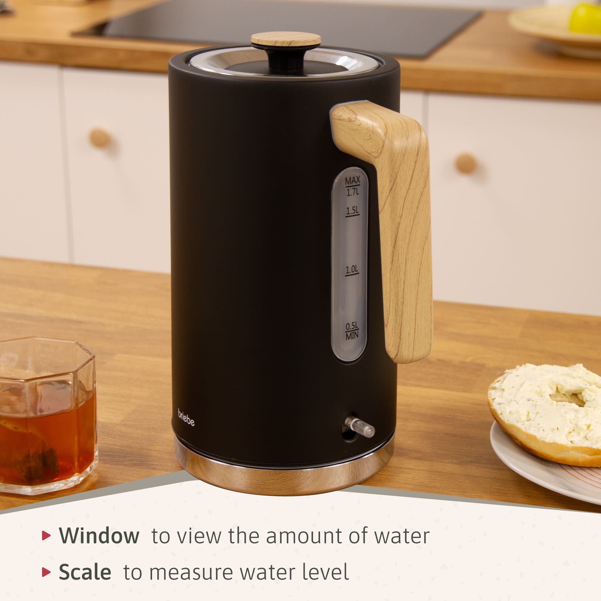 Nordic Bouilloire Électrique 1,7L Sans Fil, Ébullition Rapide Sans BPA, Base 360 2200 Noir KT1165BLK - Mathon - 6