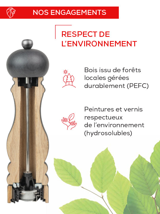 Boreal moulin à poivre manuel en bois, gris roche, 21cm - 8 gris roche Boreal moulin à poivre manuel en bois, gris roche, 21cm - 8 gris roche