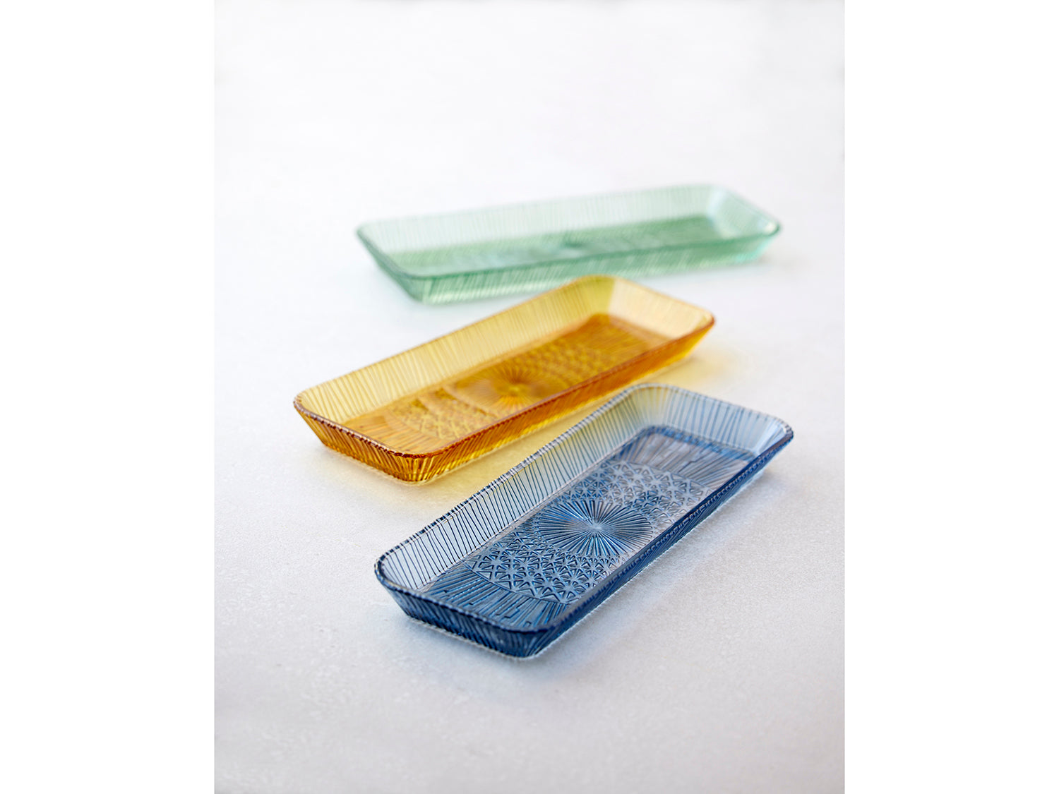 Plat de service rectangulaire KUSINTHA en verre Ambre Bitz - Mathon - 8