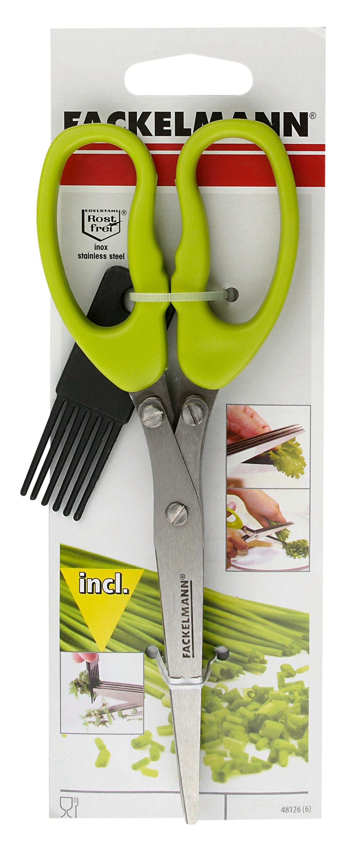 Ciseaux pour herbes aromatiques avec brosse de nettoyage  Basic Fackelmann - Mathon - 2