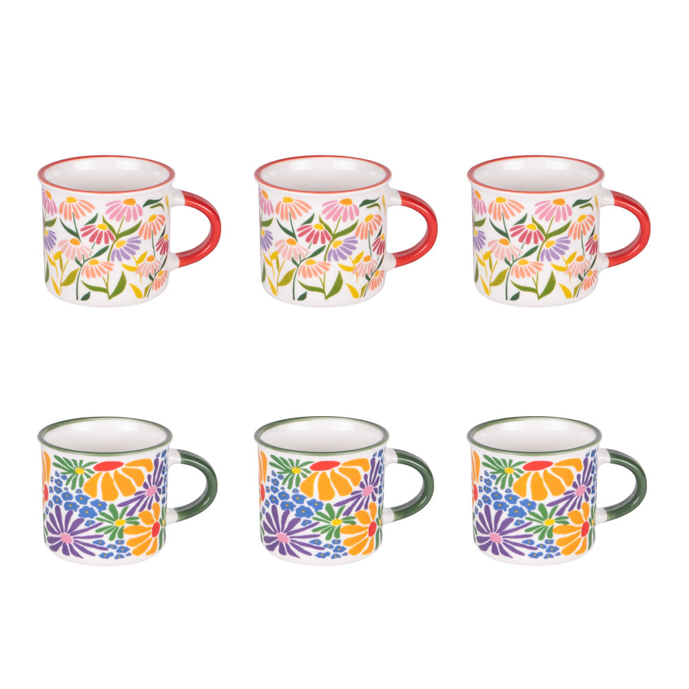 Coffret de 6 tasses Floral Muse 14 cl Table passion - Mathon - 1
