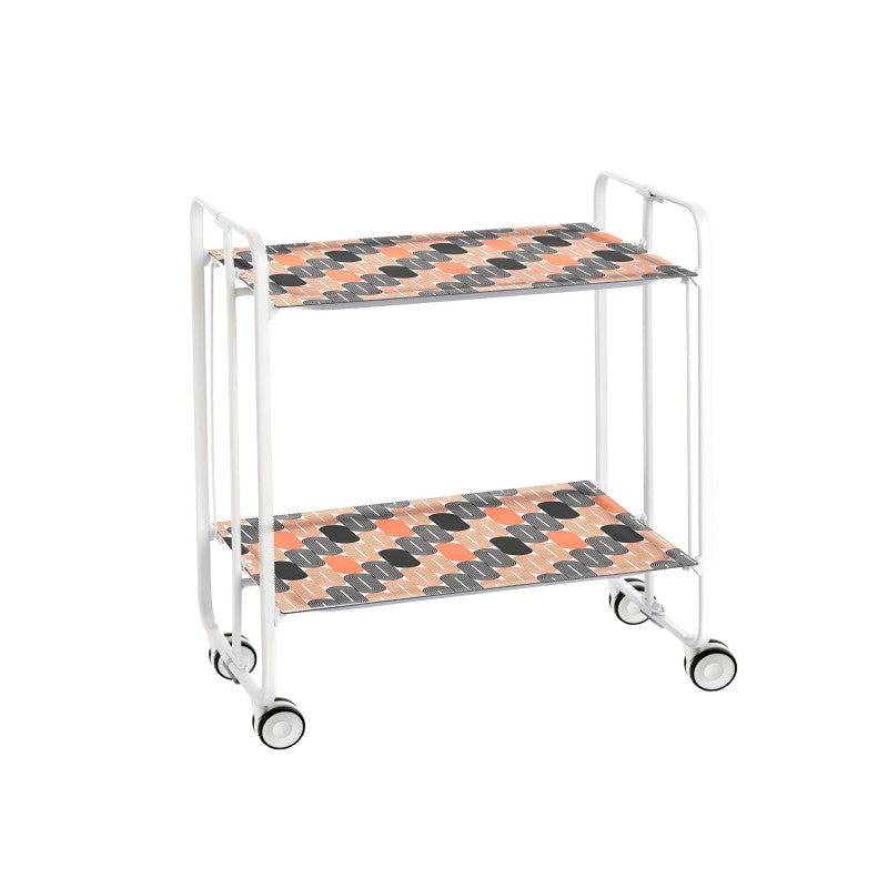 Desserte pliante 2 niveaux avec roulettes – structure blanche, bauhaus Don Hierro - Mathon - 1