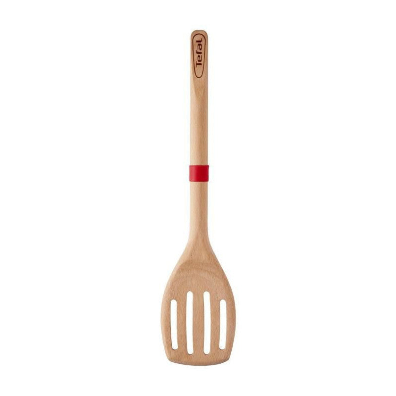 Spatule A Angle Ingenio - Bois Hetre Et Silicone Platinium - 32 Cm Tefal - Mathon - 1