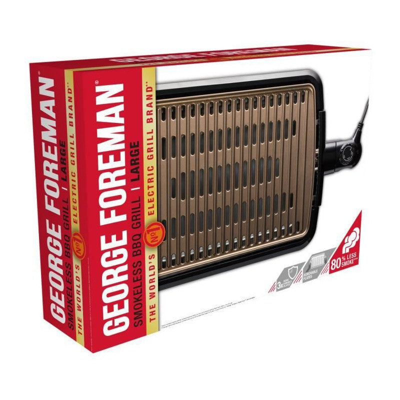 George Foreman 25850-56 Barbecue Grill Sans Fumee Interieur Exterieur, Plaques Amovibles George Foreman - Mathon - 4