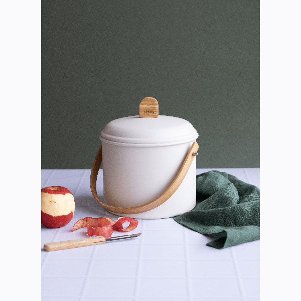 Seau à compost en acier et anse en bambou 3,5 L Pebbly - Mathon - 2