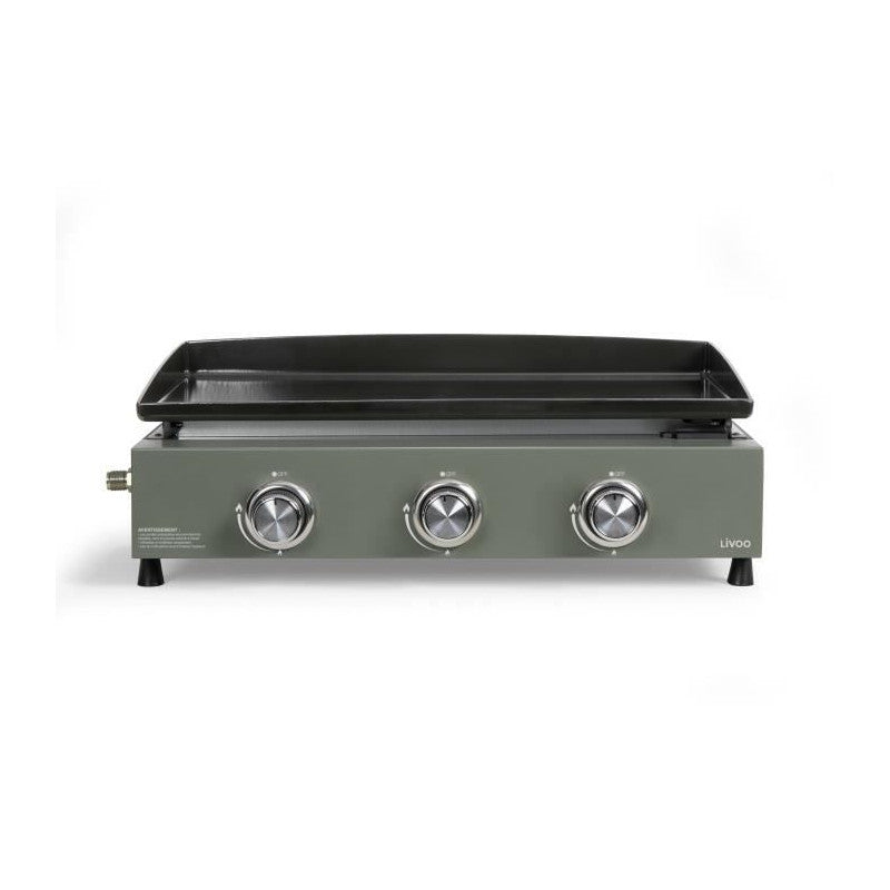 Plancha Gaz - Livoo - Doc324 - 3 Brûleurs - Vert / Noir Livoo - Mathon - 1