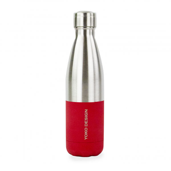 Bouteille Duo 500 ml Rouge Soft & Inox Yoko® Design - Mathon