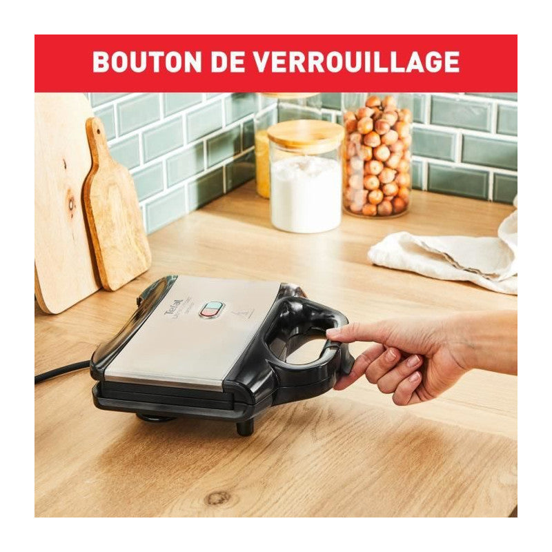 Croque-monsieur, Revetement Antiadhésif, Verrouillage Sécurité, Poignée Thermorésistante Sm155212 Tefal - Mathon - 4