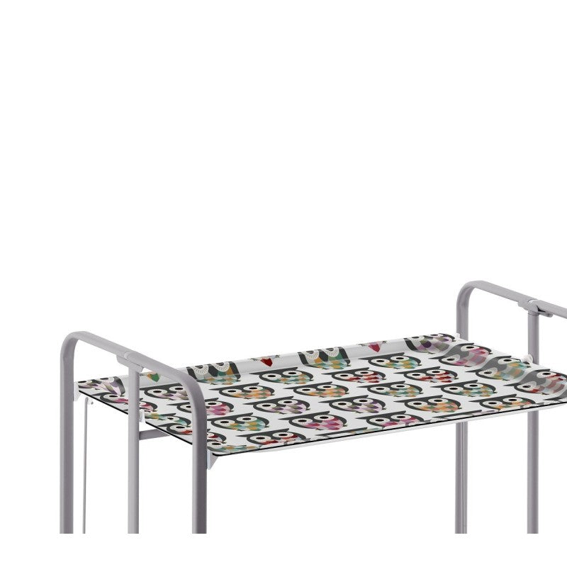 Desserte pliante 2 niveaux avec roulettes – structure gris aluminium, bauhaus Don Hierro - Mathon - 3