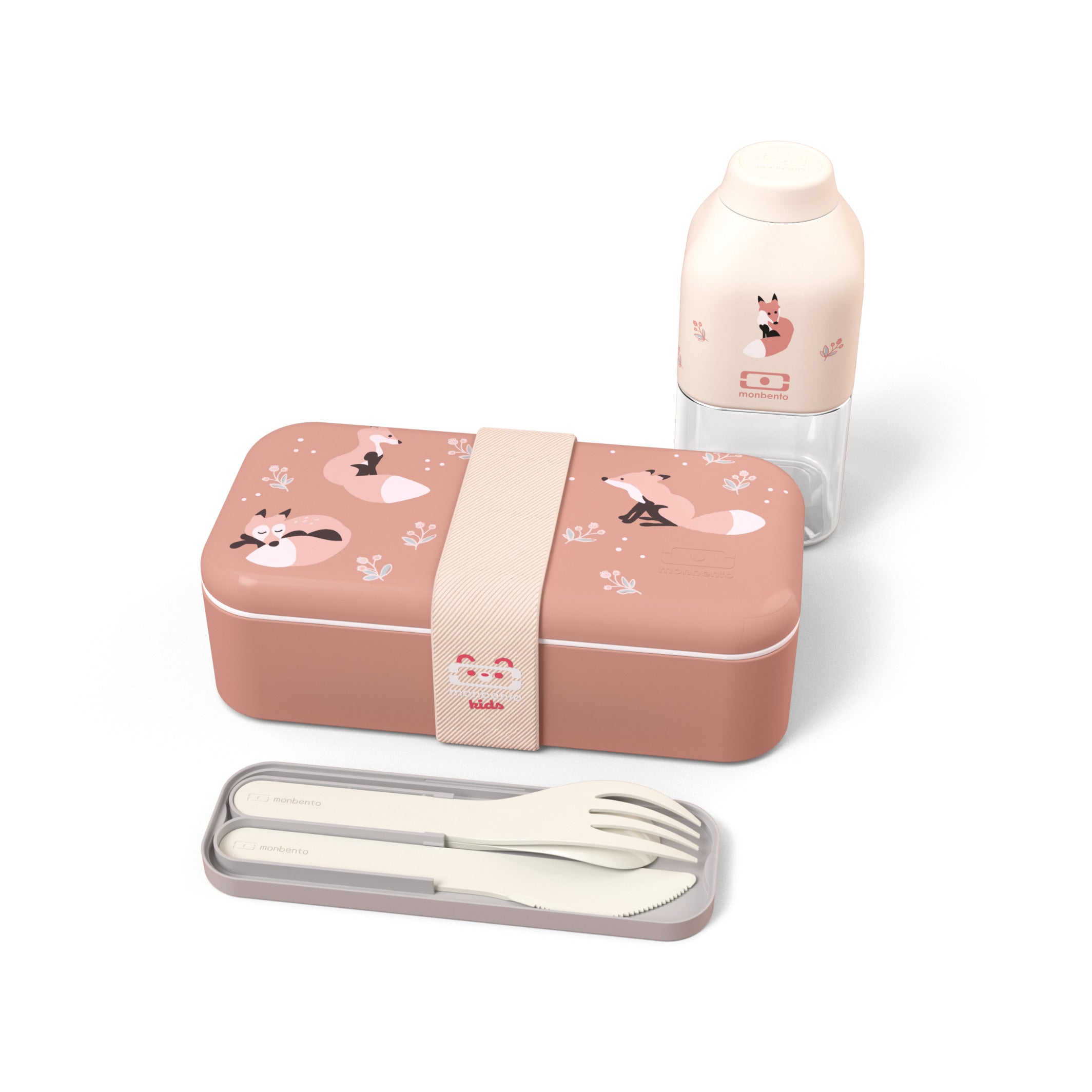 Coffret cadeau enfants lunch box Made in France Foodie cannelle Fox 500ml Monbento - Mathon - 3