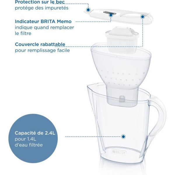 Bouteille Et Carafe Filtrante Brita Brita Carafe Filtrante Marella Bla Brita - Mathon - 4