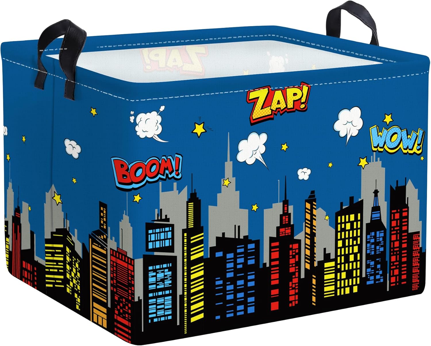 Panier à linge pliable Héros Skyline 36L enfants Vendos85 - Mathon