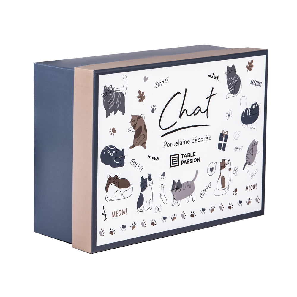 Coffret de 4 mugs Chat 35 cl Table passion - Mathon - 2