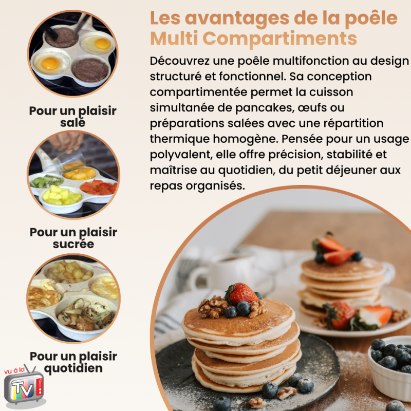 Poêle à pancakes 4 compartiments Kitchenpro - Mathon - 3