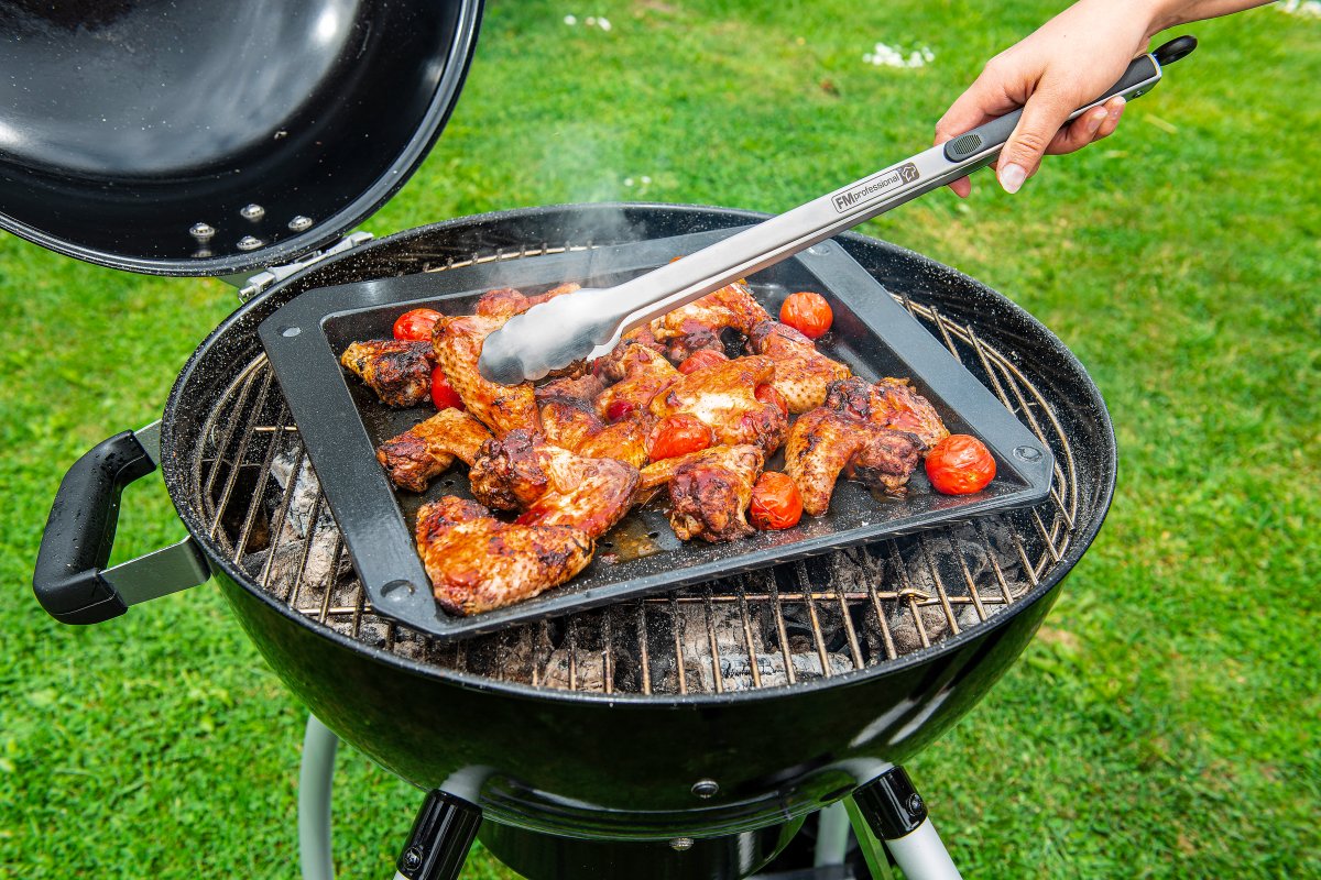 Ensemble de 2 Plaques ondulée et perforée pour four et barbecue en tôle 38 x 33 cm  Barbecue FM Professional - Mathon - 10