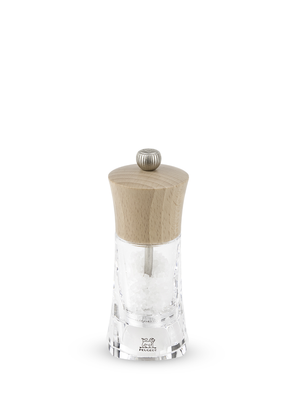 Oléron Moulin à sel manuel en bois et acryl couleur naturel 14 cm Peugeot - Mathon - 1