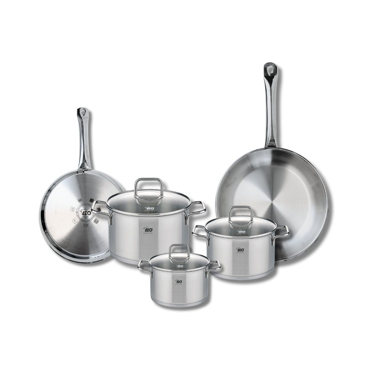 Ensemble de 2 Poêles de cuisson 24 et 28 cm et 3 faitouts 14, 16 et 20 cm  Profi Citrin Elo - Mathon - 1