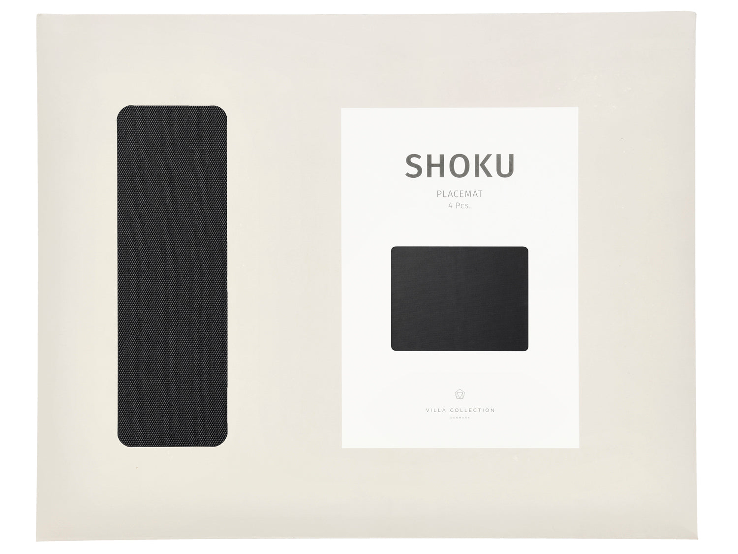 Lot de 4 sets de table UMAMI en pvc Noir solide Villa Collection - Mathon - 2