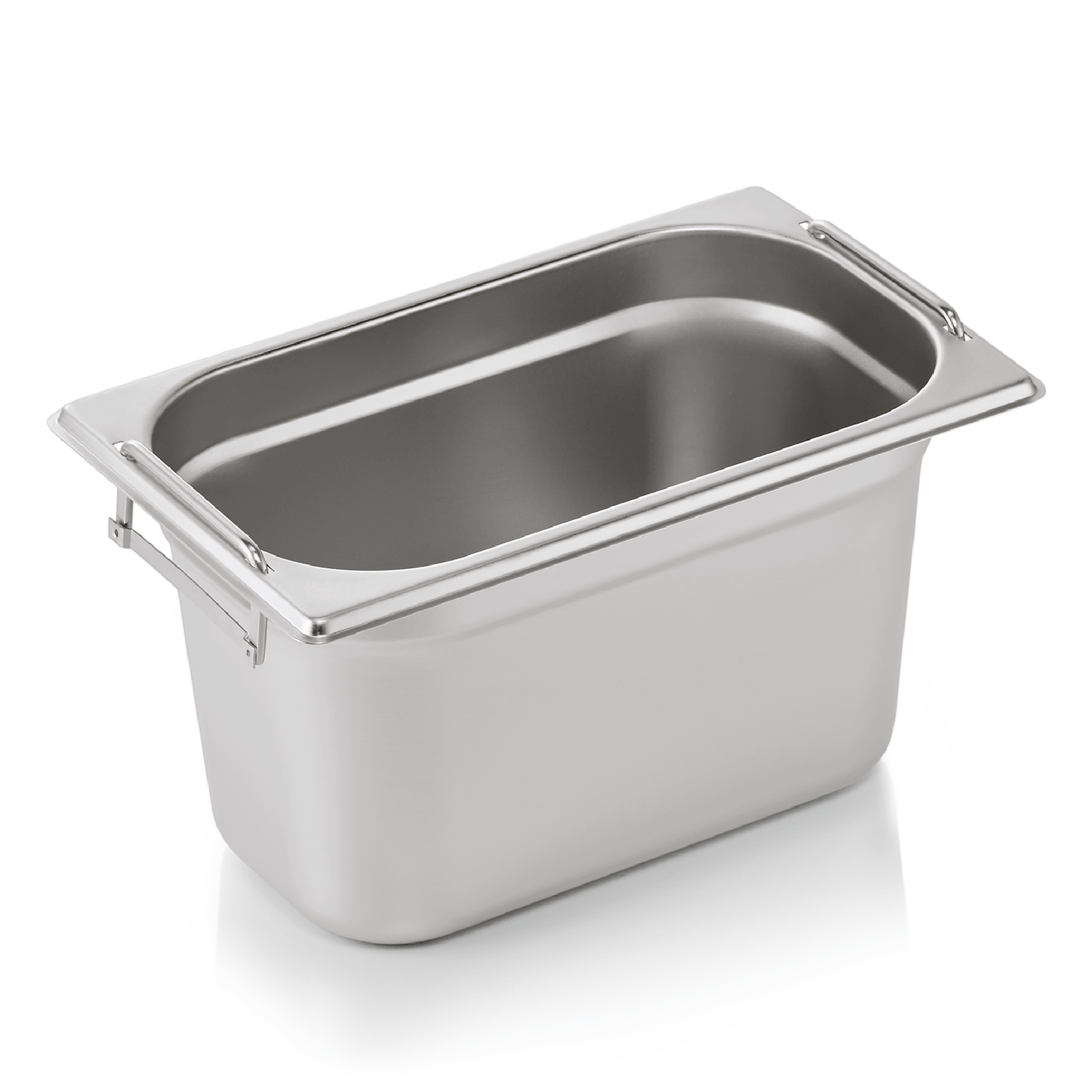 Bac GN 1/4 Inox avec Poignées Tombantes 4 L H 150 mm - WAS Germany - Mathon