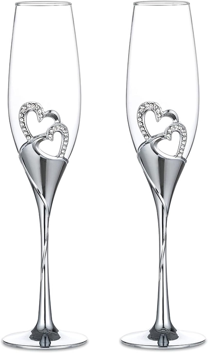 Coupe de champagne d’amour en cristal et métal Vendos85 - Mathon